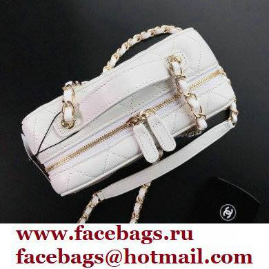 chanel white Lambskin & Gold Metal vanity case AS2900 2021 - Click Image to Close